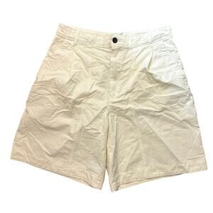 Everlane Organic Cotton Pleated Utility Short In Cream Size 10